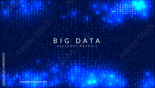 Digital technology abstract background. Artificial intelligence, deep learning and big data concept.