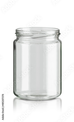Glass jar kitchen utensil isolated on white