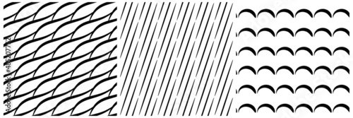 Set of 3 seamless pattern, texture vector