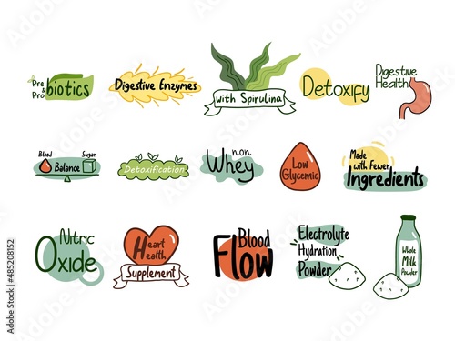Organic product quality template emblem design set