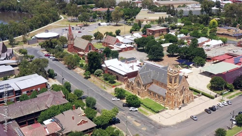 Historic heritage churches with education schools in Wagga Wagga as 4k.
 photo