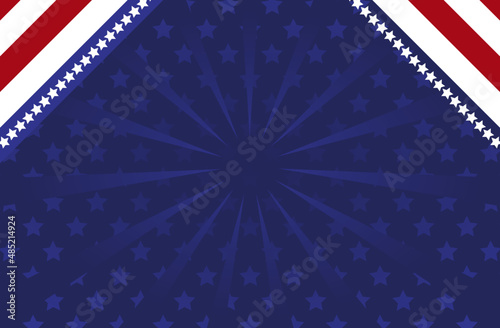 Presidents day background. Abstract background with American flag elements in red and blue colors, and Copy Space Area.