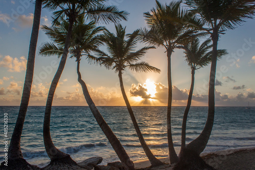 Sunset in the Caribbean Sea photo