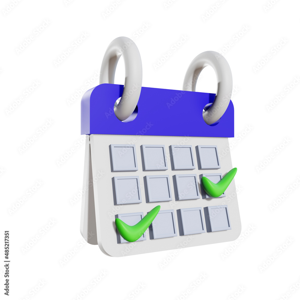 3d render icon checklist calendar 3d render icon checklist calendar