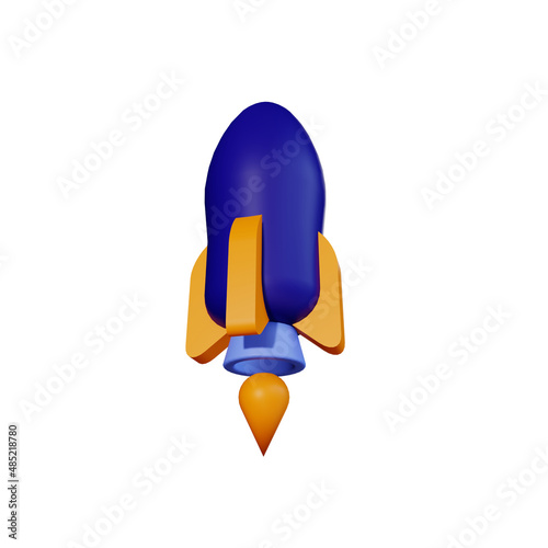 3d render icon rocket 