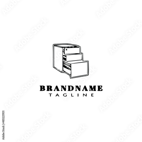 cabinet logo cartoon icon design template black vector illustration