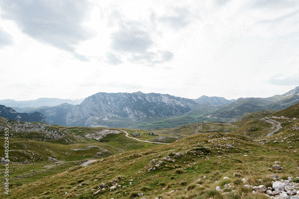 Roads in the valley at the Sedlo Pass in Durmitor National Park