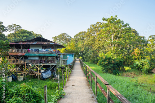 Puerto Nariño, Amazon, Colombia, January 6, 2022. typical village street photo