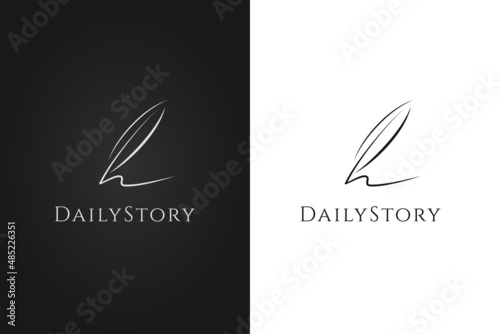 Signature logo design Premium, Quill Pen, Minimalist Handwriting logo design vector