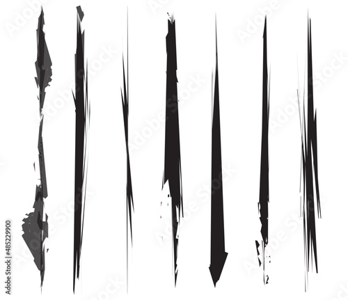 Grunge, grungy, textured paint effect brushstrokes. Paintbrush freehand, hand drawn lines
