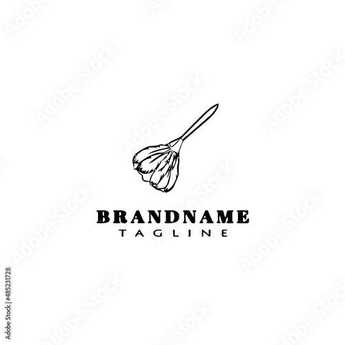 feather duster logo design template icon vector illustration