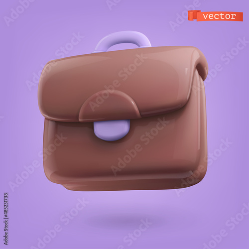 Briefcase 3d render vector icon
