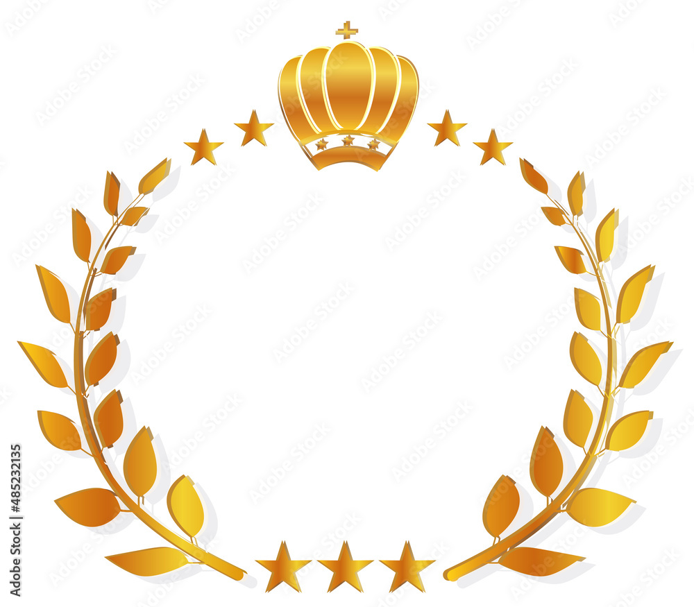 王冠 ローレル 金 アイコン Stock Vector Adobe Stock 王冠 ローレル 金 アイコン Stock Vector Adobe Stock
