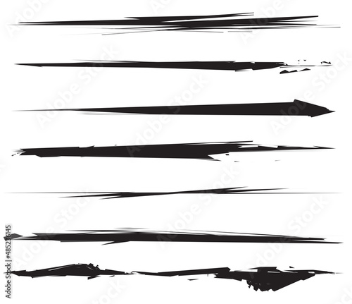 Grunge, grungy, textured paint effect brushstrokes. Paintbrush freehand, hand drawn lines