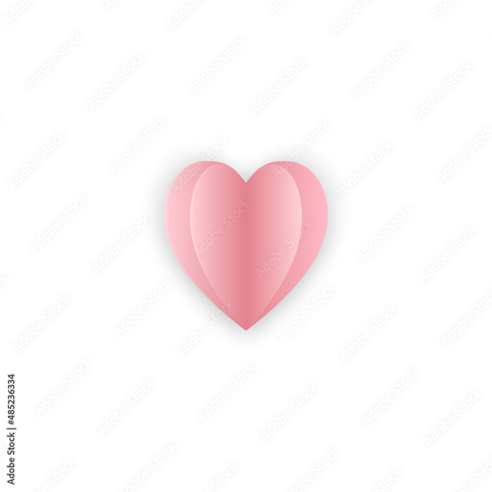 pink hart icon , paper cut hart vector , valentine concept