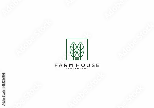 farm house logo template  in white background
