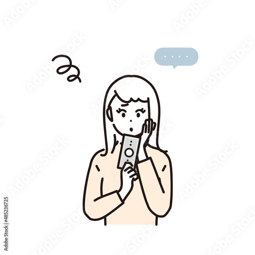 金欠に悩んでいる女性のイラスト素材