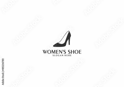 women's shoe illustration logo in white background