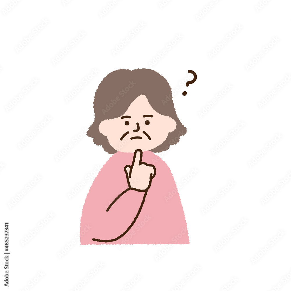 悩む高齢女性 悩む高齢女性