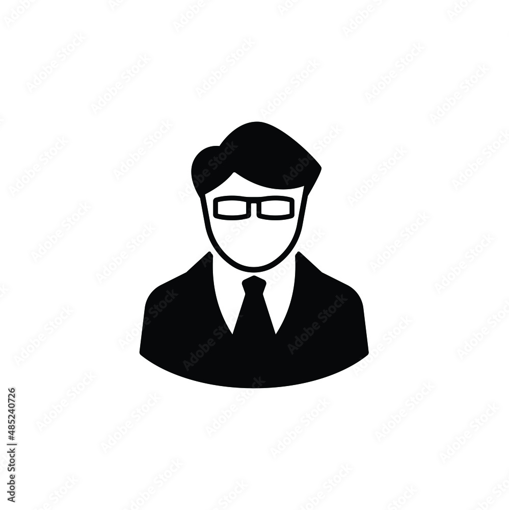 Business man icon vector isolated on white, person sign and symbol illustration. Business man icon vector isolated on white, person sign and symbol illustration.