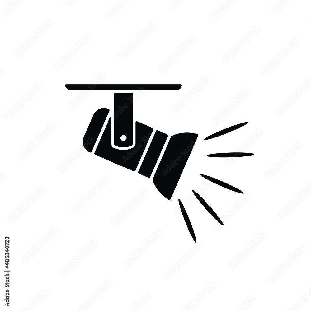 Spotlight icon vector isolated on white, sign and symbol illustration.