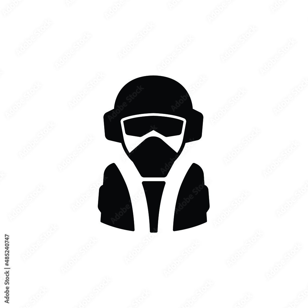 fighter aircraft pilot icon vector isolated on white, person sign and symbol illustration.