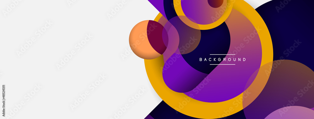 Creative geometric wallpaper. Minimal abstract background. Circles composition vector illustration for wallpaper banner background or landing page Creative geometric wallpaper. Minimal abstract background. Circles composition vector illustration for wallpaper banner background or landing page