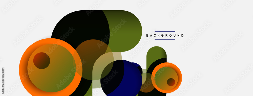 Creative geometric wallpaper. Minimal abstract background. Circles composition vector illustration for wallpaper banner background or landing page Creative geometric wallpaper. Minimal abstract background. Circles composition vector illustration for wallpaper banner background or landing page