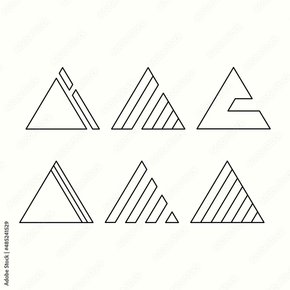 Abstract Triangl logo set Stock Vector Adobe Stock
