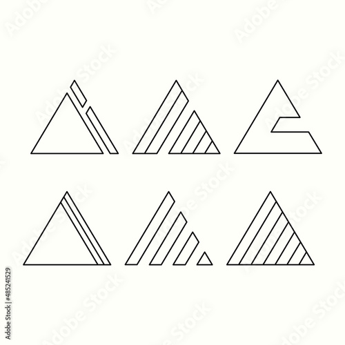 Abstract Triangl logo set