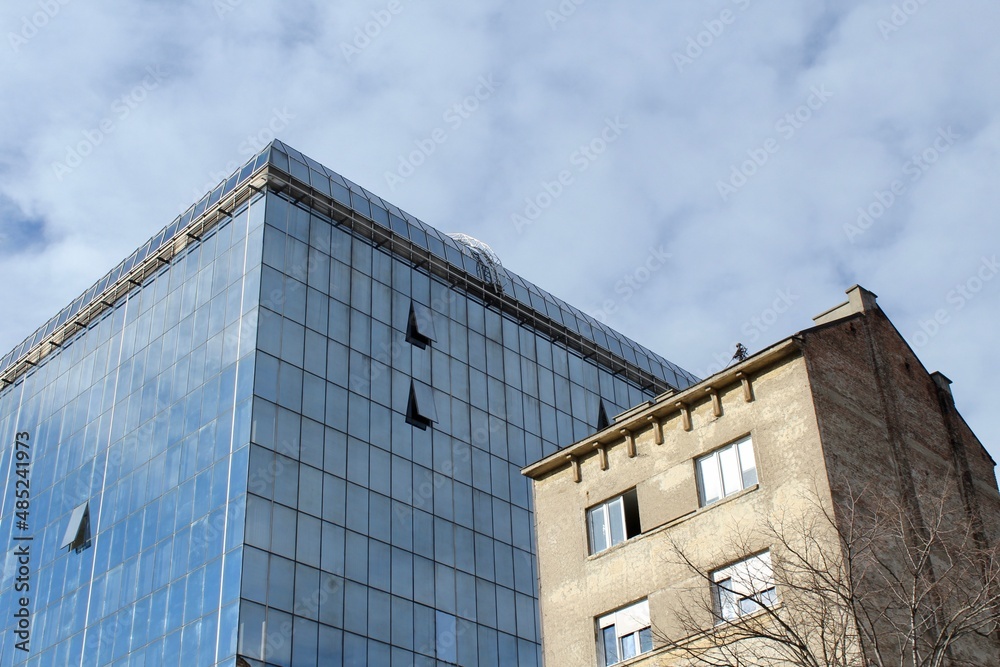 Belgrage Serbia in January 2022, windows of Belgrade, architecture of Belgare Belgrage Serbia in January 2022, windows of Belgrade, architecture of Belgare