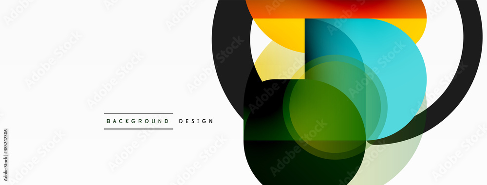 Round triangle shapes lines and circles. Geometric vector illustration for wallpaper banner background or landing page Round triangle shapes lines and circles. Geometric vector illustration for wallpaper banner background or landing page