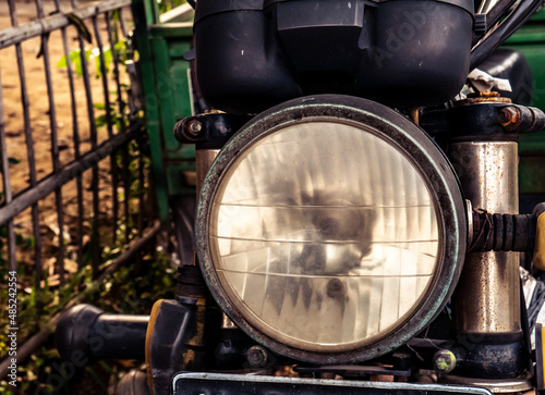 vintage motorcycle headlights perfectly round  © sasoriprastyo