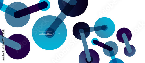 Abstract background. Round dots connected by lines. Trendy techno business template for wallpaper, banner, background or landing