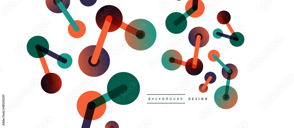 Abstract background. Round dots connected by lines. Trendy techno business template for wallpaper, banner, background or landing Abstract background. Round dots connected by lines. Trendy techno business template for wallpaper, banner, background or landing