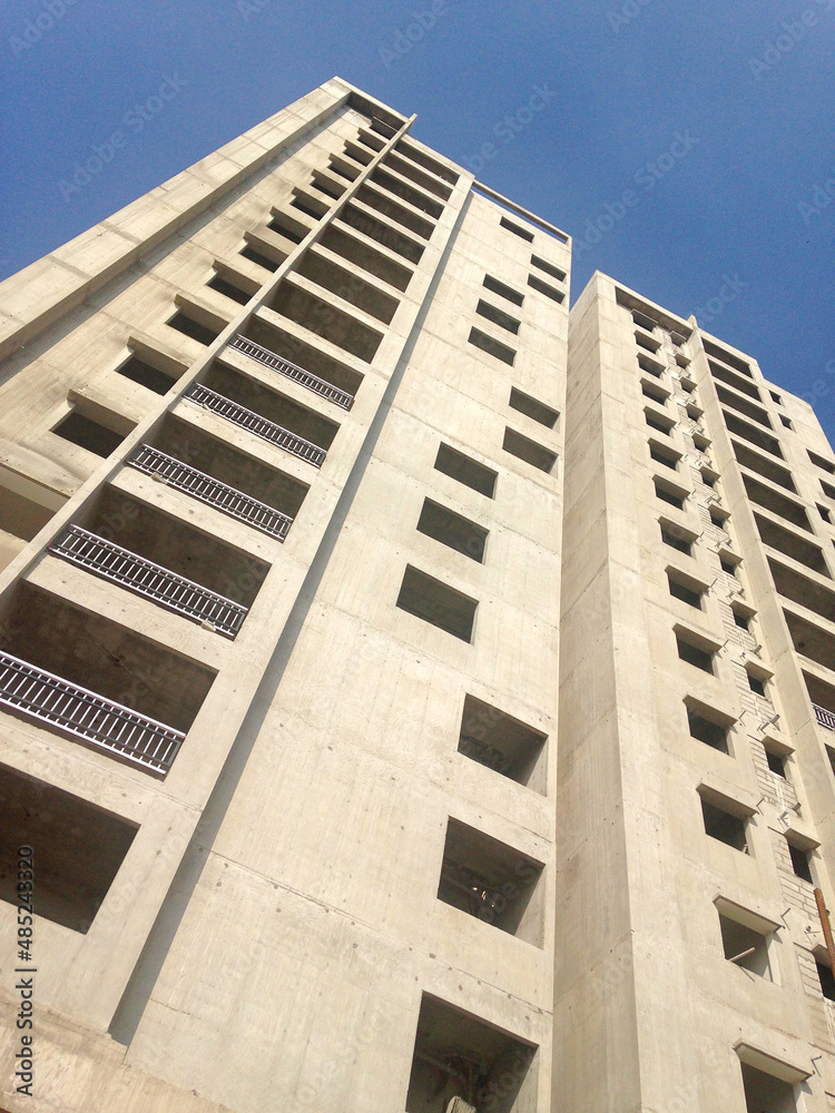Construction multi storied residential towers in Pune City, India.