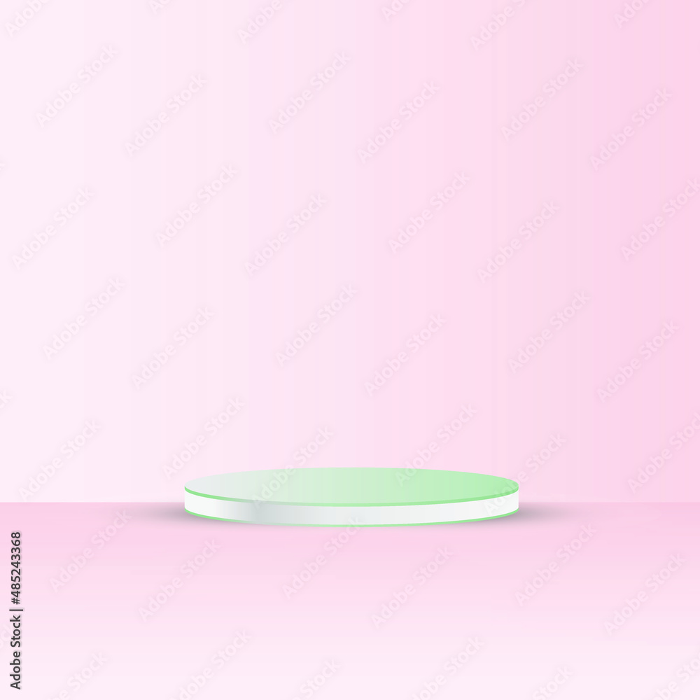 3d podium vector design on pink background. geometric circle shape green podium texture. for product showcases and advertising mockups. modern templates 3d podium vector design on pink background. geometric circle shape green podium texture. for product showcases and advertising mockups. modern templates