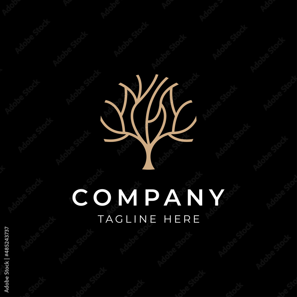 Obraz premium oak tree vector logo design