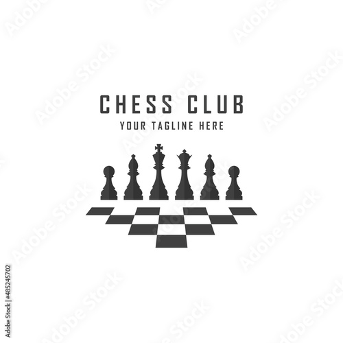 Badge emblem vintage classic chess club, chess tournament logo vector design inspiration