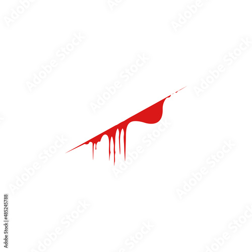 Red Blood drops isolated on white background, Halloween concept
