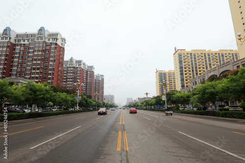 The urban architectural scenery is in a small county  North China
