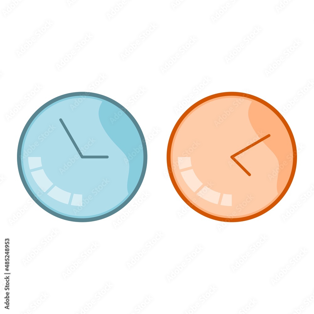 vector drawing of a flat theme wall clock. Suitable for web, electronic media, print media, or commercial use with the theme of wall clocks, time, and others related to clocks. vector drawing of a flat theme wall clock. Suitable for web, electronic media, print media, or commercial use with the theme of wall clocks, time, and others related to clocks.