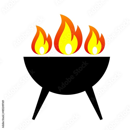 barbeque fire grill icon