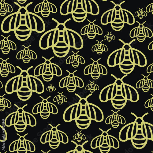group of  bees flying