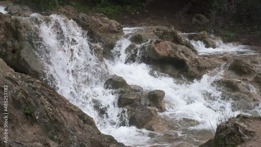cascading waterfall after heavy rain in the mountains of Galilee cascading waterfall after heavy rain in the mountains of Galilee