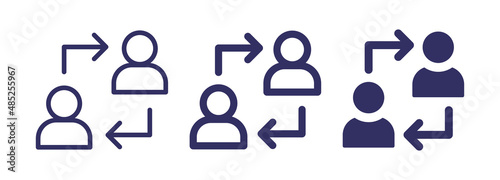 User switch icon. Change user icon in different design. Vector illustration.