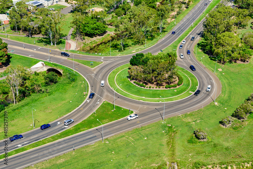 Aerial view of Dawson Highway roundabout in Gladstone photo