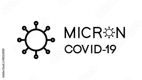 Omicron Covid-19 Coronavirus typography logo. Vector symbol of mutated virus