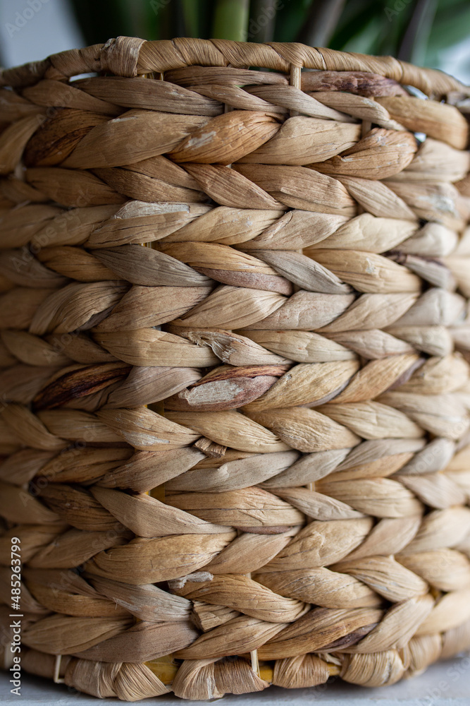 The texture of a wicker basket, a circle of straw The texture of a wicker basket, a circle of straw