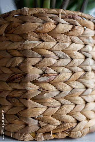 The texture of a wicker basket, a circle of straw